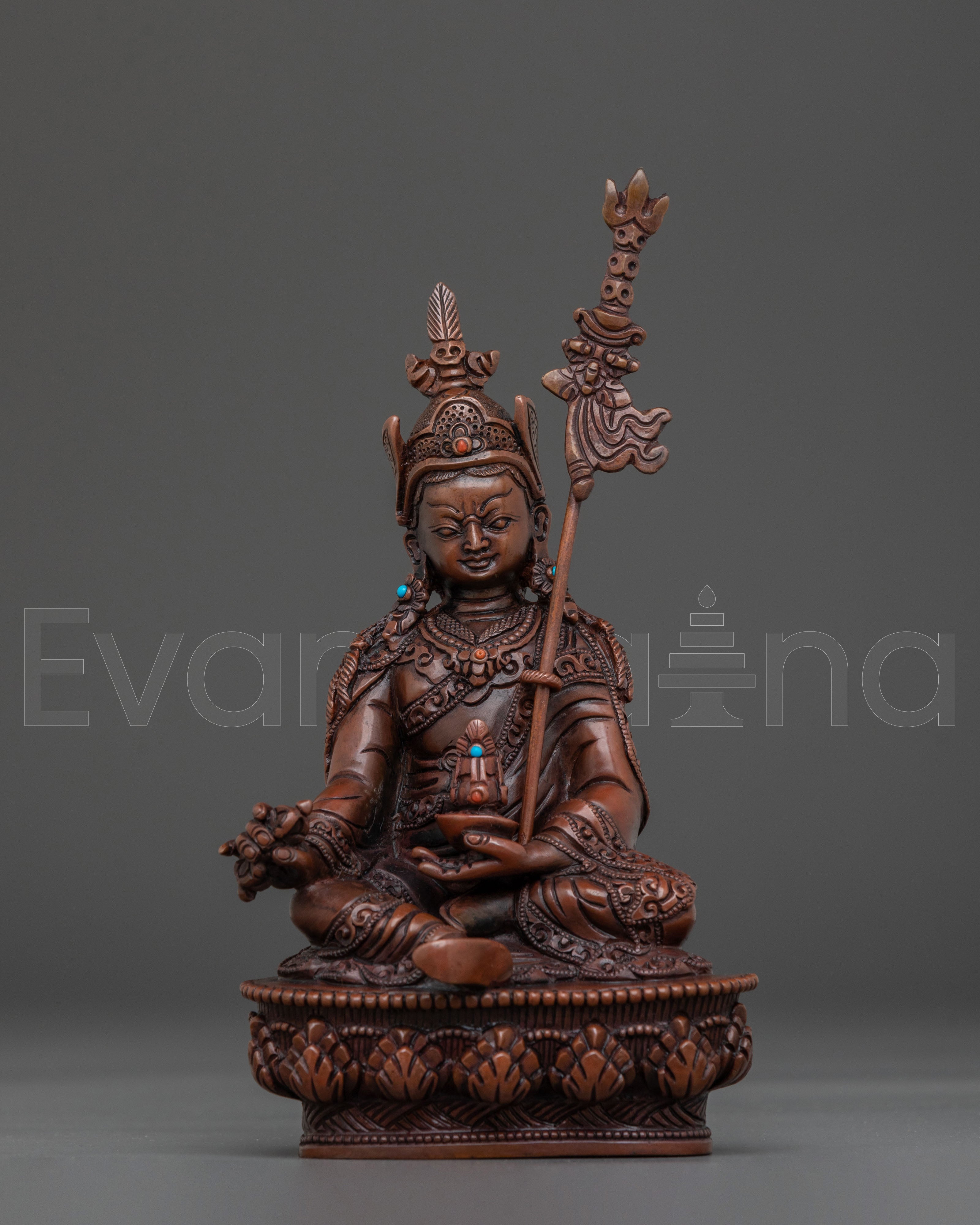 Guru Rinpoche Oxidized Copper Statue