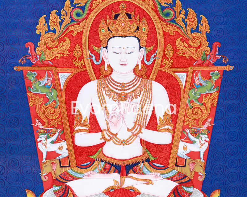 Buddha Vairocana Thangka Print | The Adibuddha Artwork | High Quality Digital Print