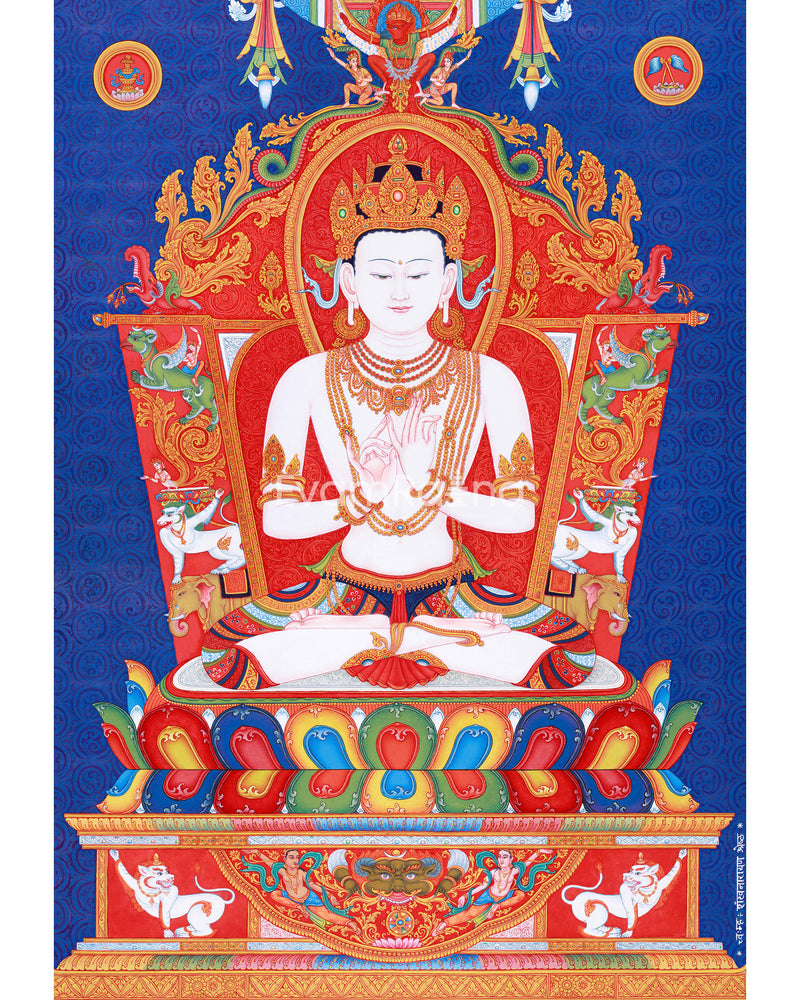 Buddha Vairocana Thangka Print | The Adibuddha Artwork | High Quality Digital Print