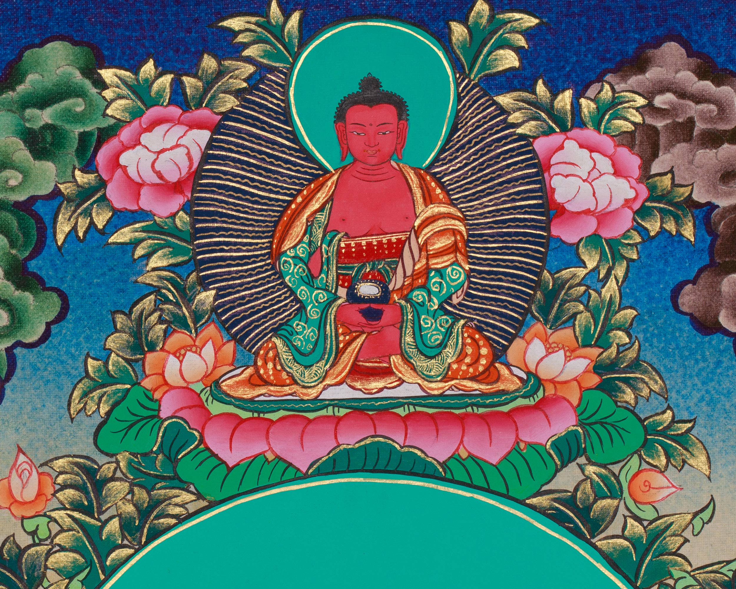 Sita Tara Healing Deity Thangka | A Revered Female Buddha | Seven-Eyed Goddess