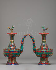 Gemstone Embellished Tea Pot Set | Spiritual Decor for Meditation