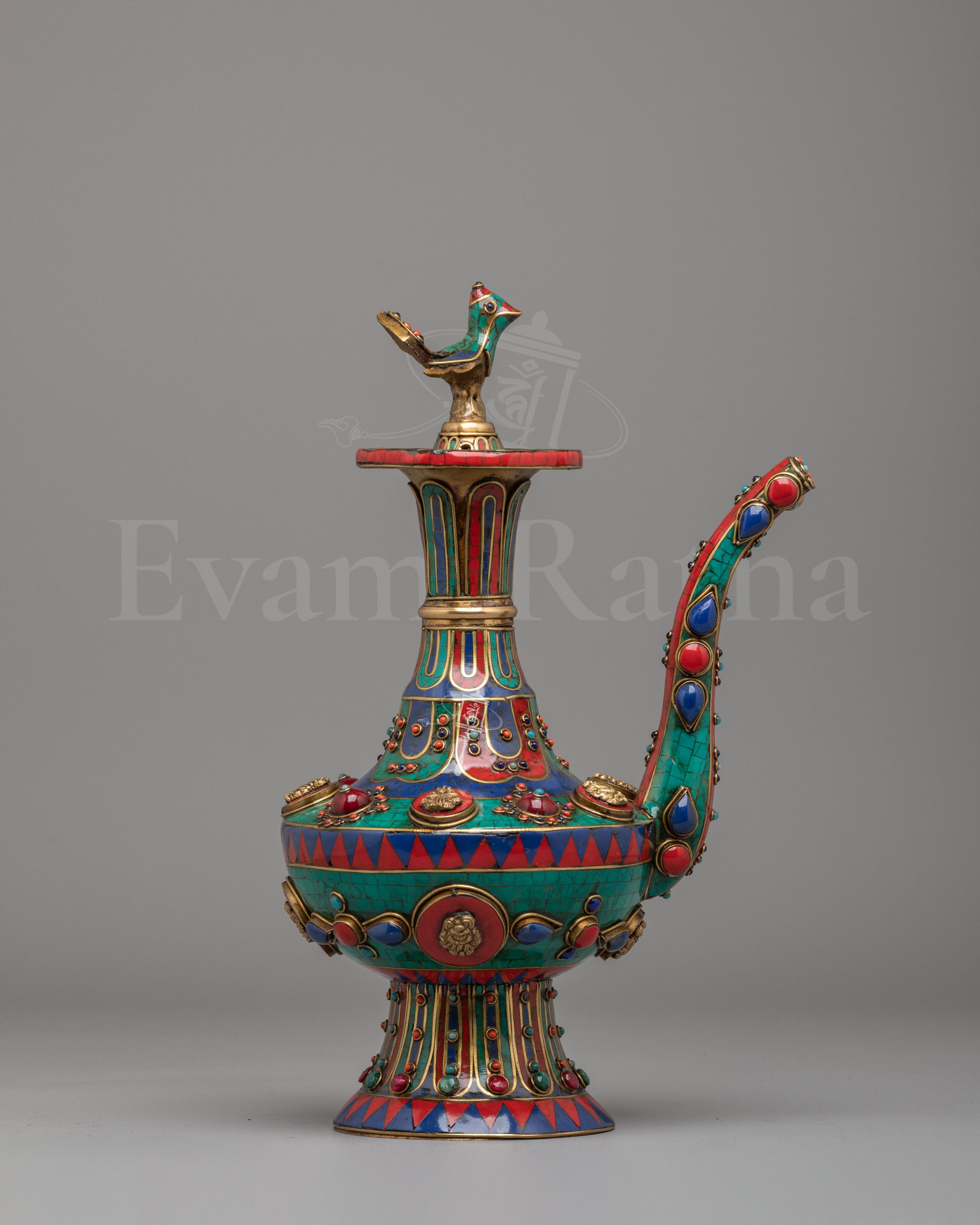 Gemstone Embellished Tea Pot Set | Spiritual Decor for Meditation