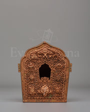 Handcrafted Himalayan Ghau Box | Copper Buddhist Ritual Shrine