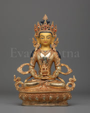 Traditional Amitayus Sculpture | 24K Mercury Gold Plated Copper Statue