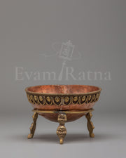 Tibetan Kapala Skull Cup With Stand | Ritual Offerings and Altar Decor