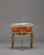 Handmade Kapala Ritual Cup with Stand | Tibetan Buddhist Ritual Bowl