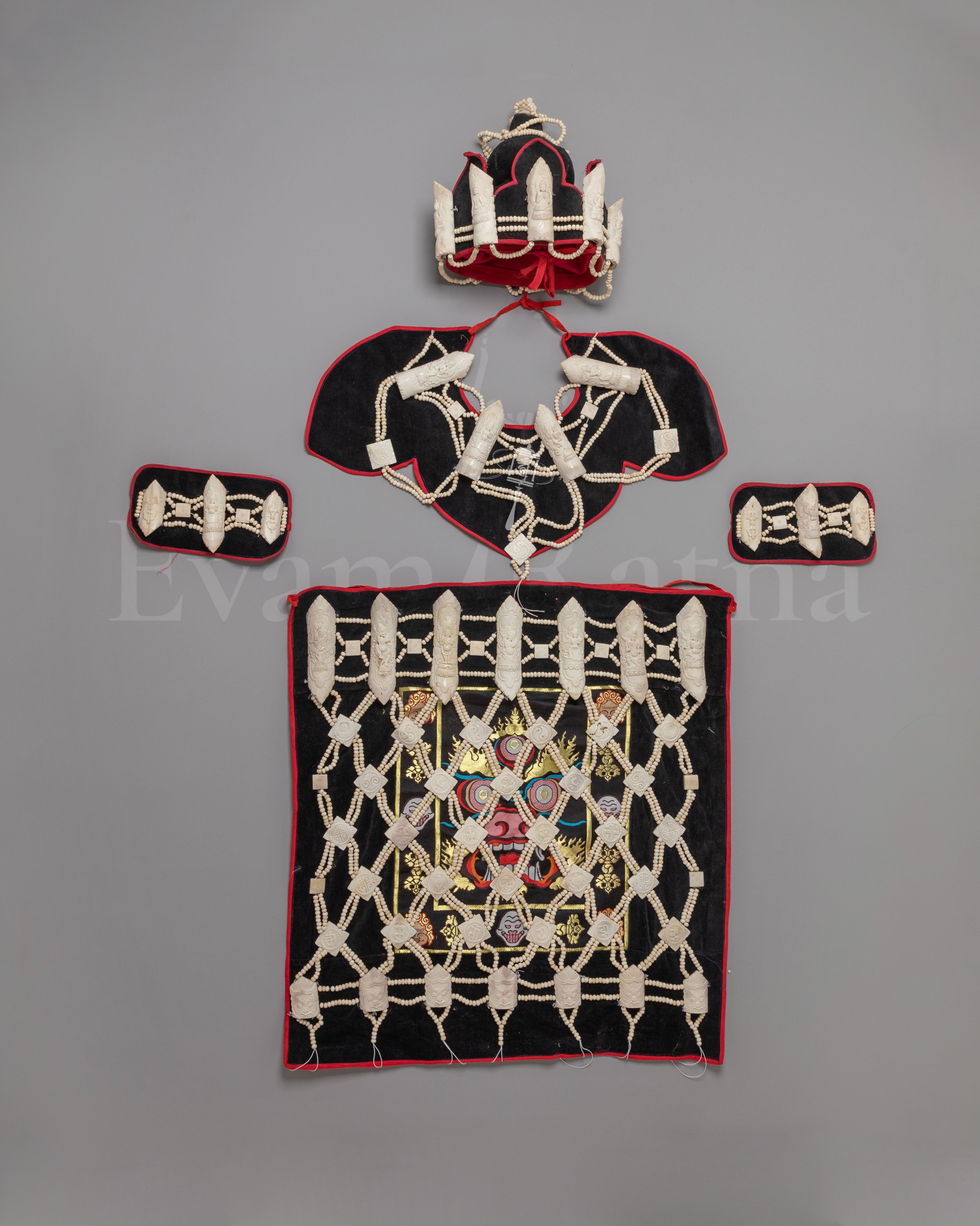 Handcrafted Ritual Guru Fabric | Five Dhyani Buddha Ceremonial Attire