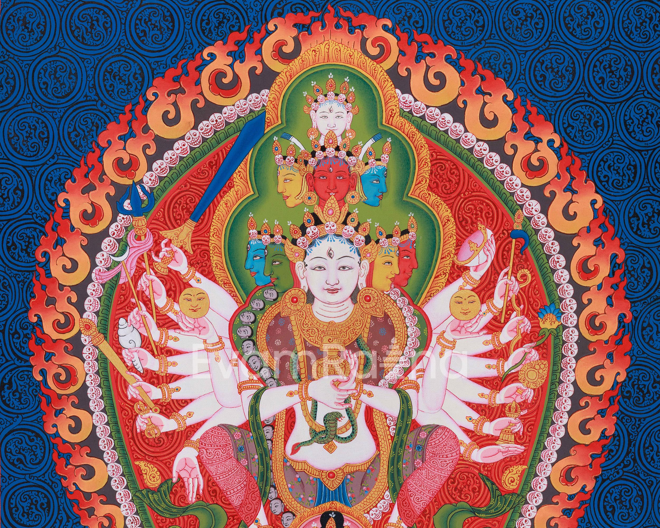 Goddess SiddhiLakshmi Canvas Print | Traditional Digital Print | Artwork for Financial Growth