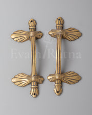 Handcrafted Brass Door Handle Set | Traditional Decorative Door Pulls