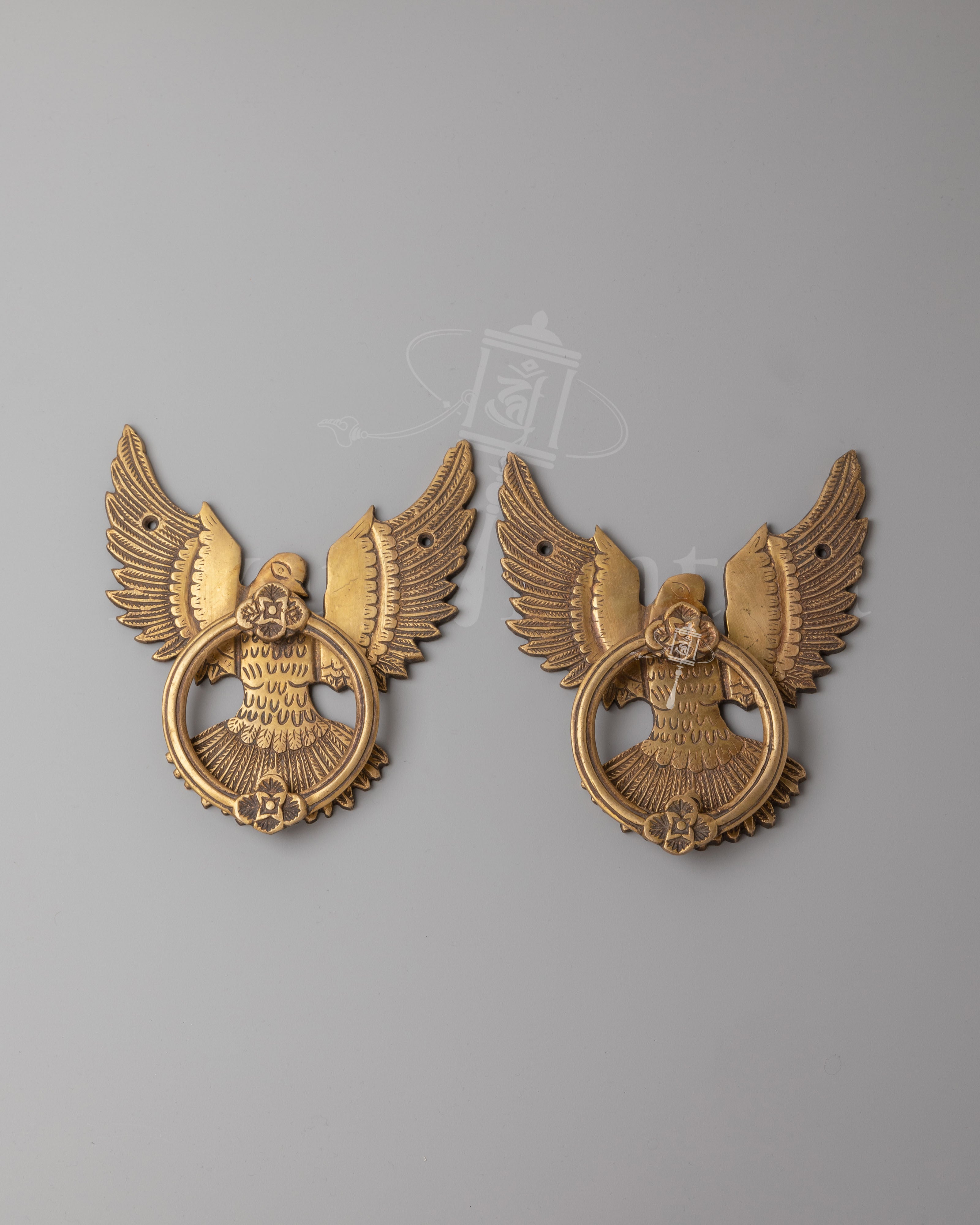 Decorative Brass Bird Door Knob Set | Handcrafted Traditional Door Hardware