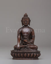 Historical Shakyamuni Buddha Sculpture | Oxidized Copper Buddhist Statue