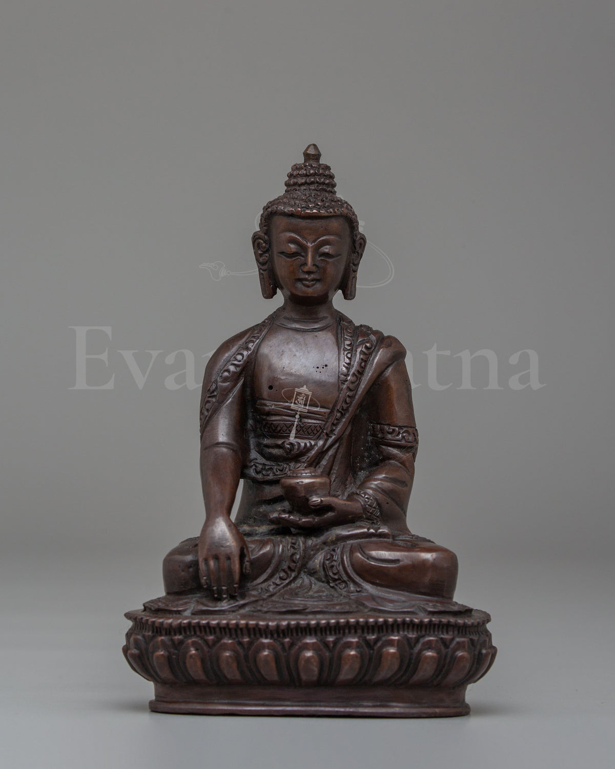 Oxidized Copper Shakyamuni Buddha Statue | Tibetan Artwork