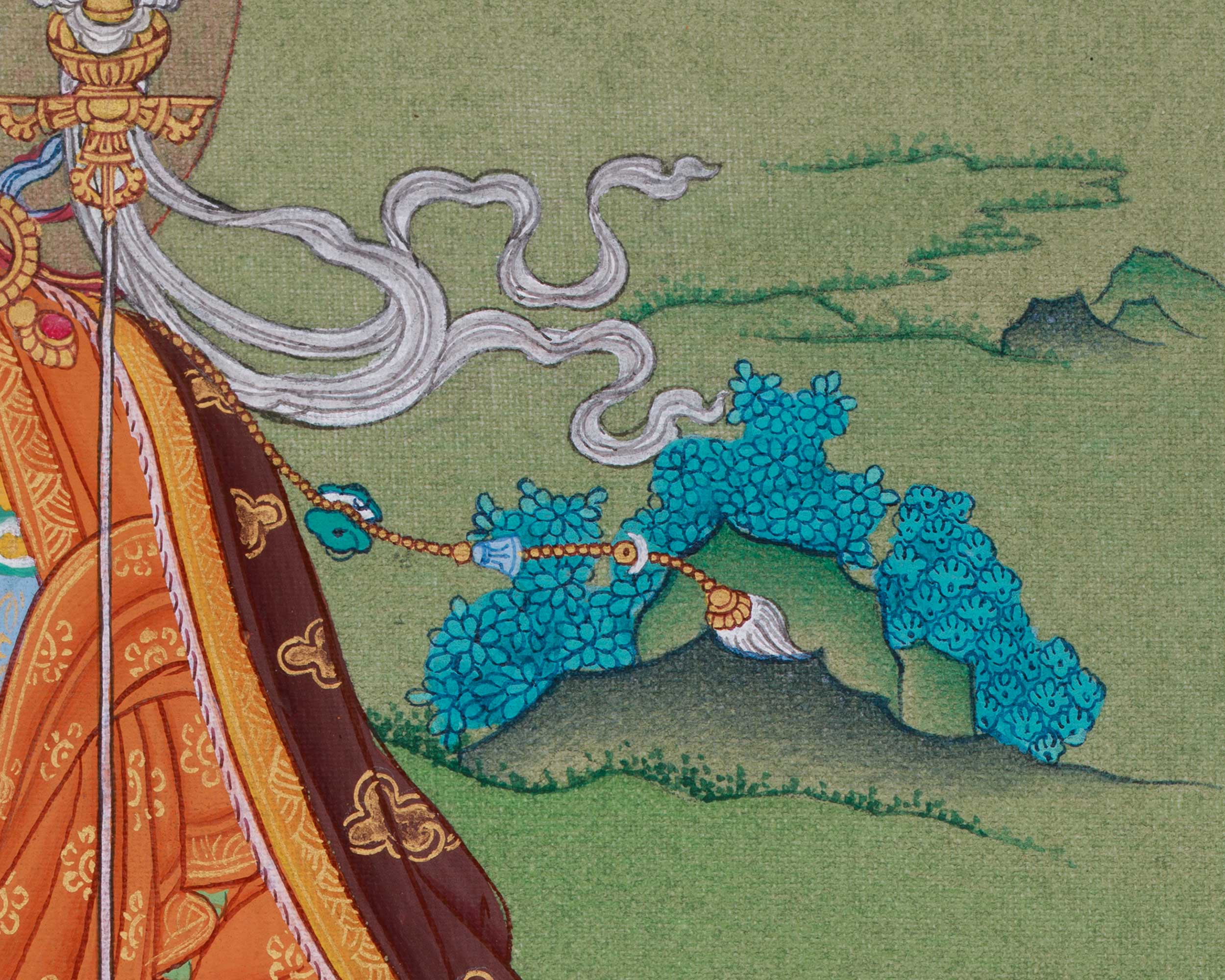 Buddhist Master Guru Rinpoche Thangka | Spiritual Decor