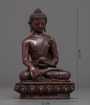 Oxidized Copper Buddha Statue of Shakyamuni Buddha | Sage of the Shakyas, Gautama Buddha Statue