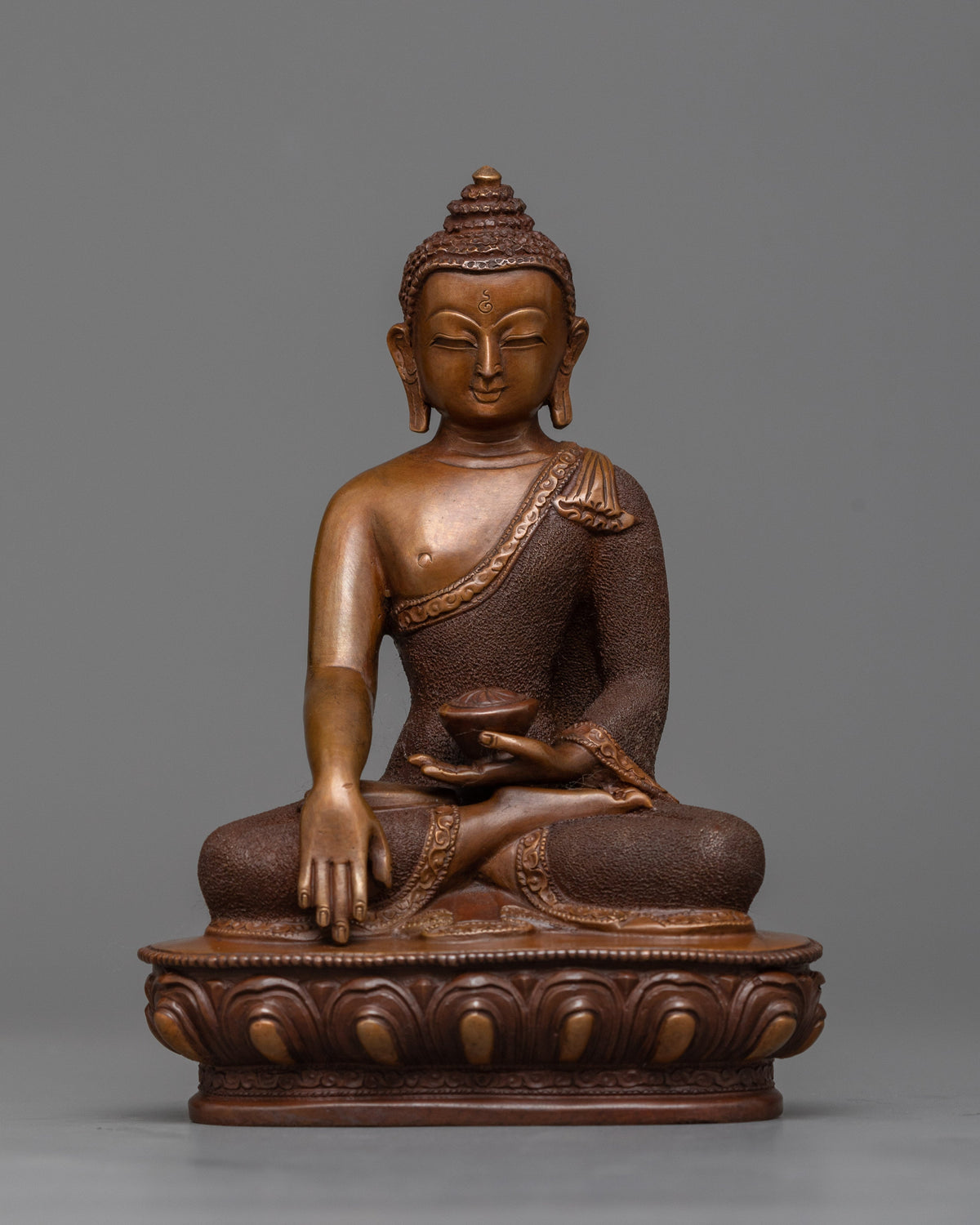 The Three Buddhas Oxidized Copper Sculptures | Harmony of Enlightenment