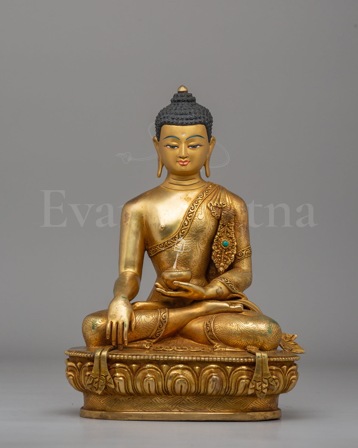 Tathagata Shakyamuni Buddha Statue | Gold Plated Buddhist Sculpture