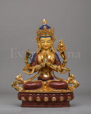 Traditional Chenrezig Statue | Tibetan Compassion Buddha Sculpture