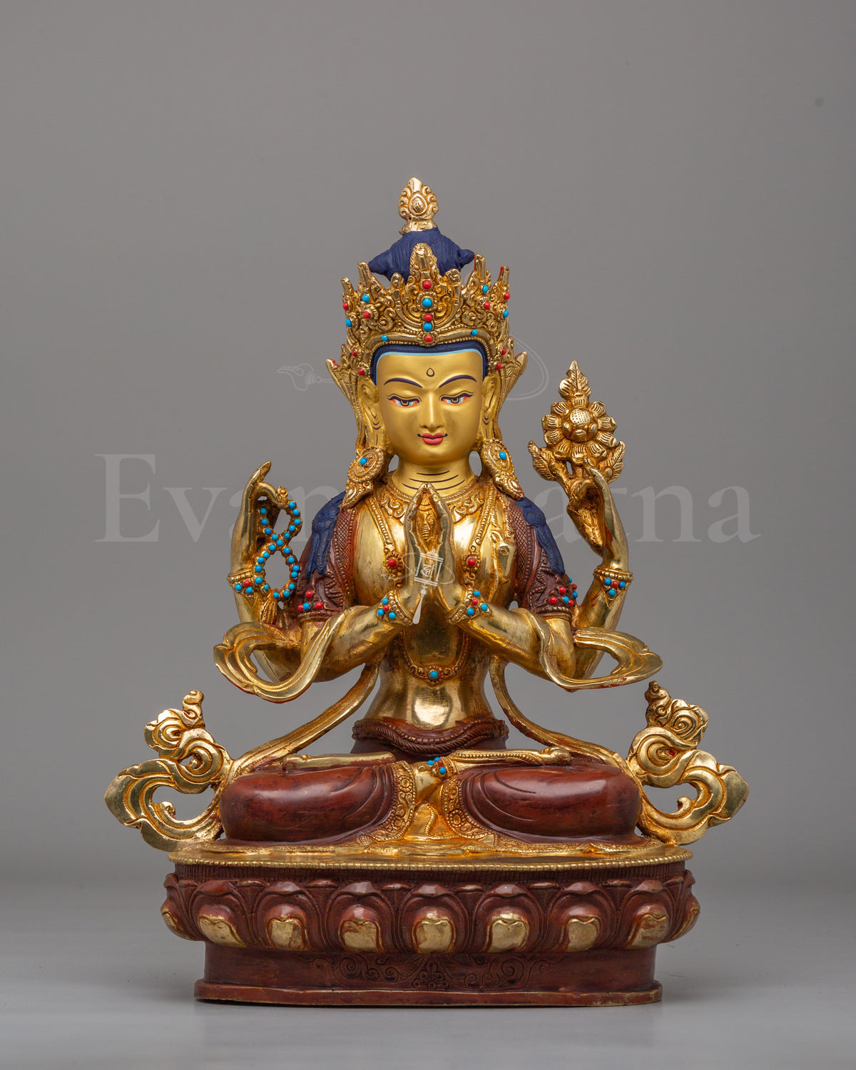 Traditional Chenrezig Statue | Tibetan Compassion Buddha Sculpture