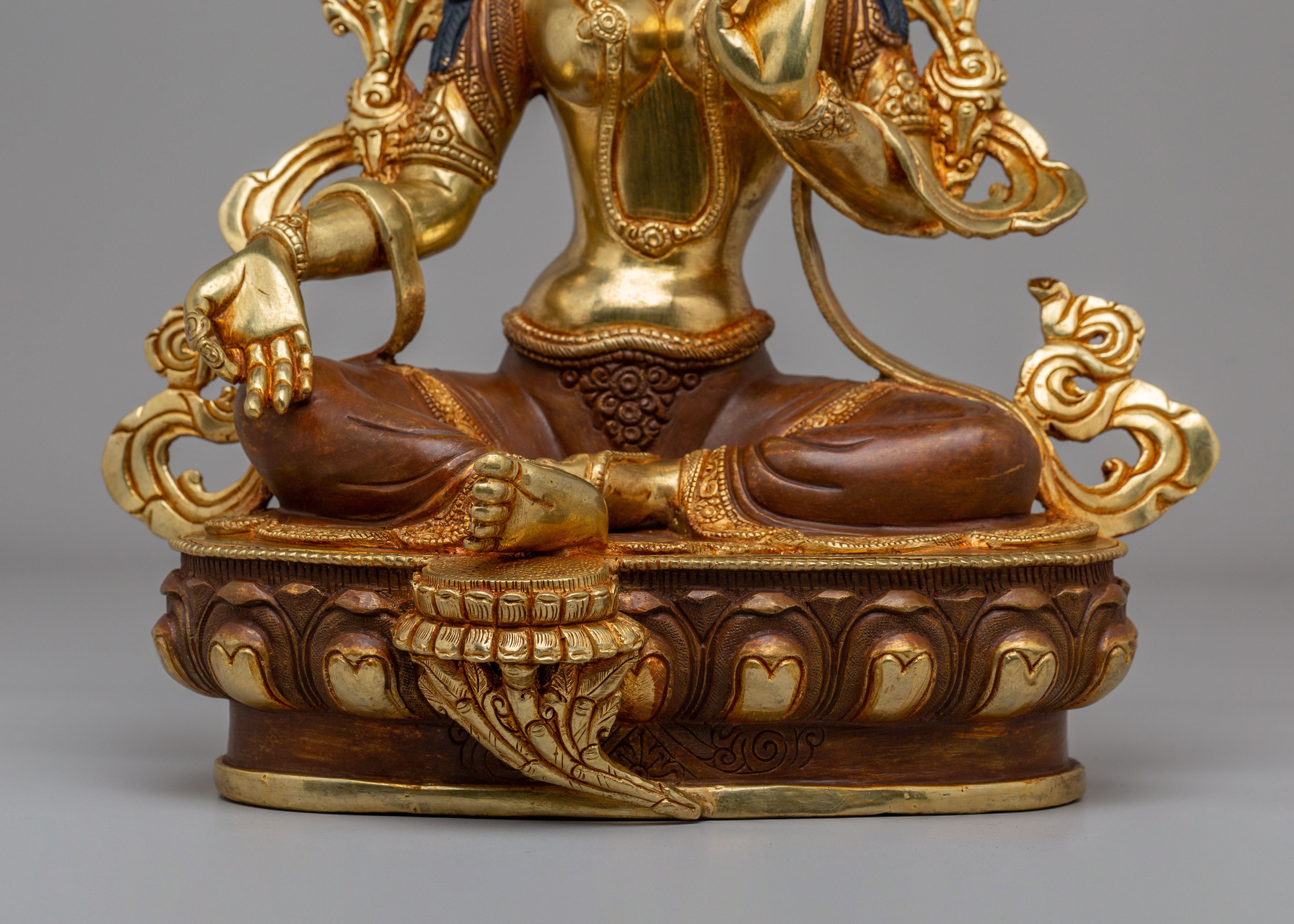 Handcrafted Green Tara Statue | Tibetan Buddhist Goddess Sculpture