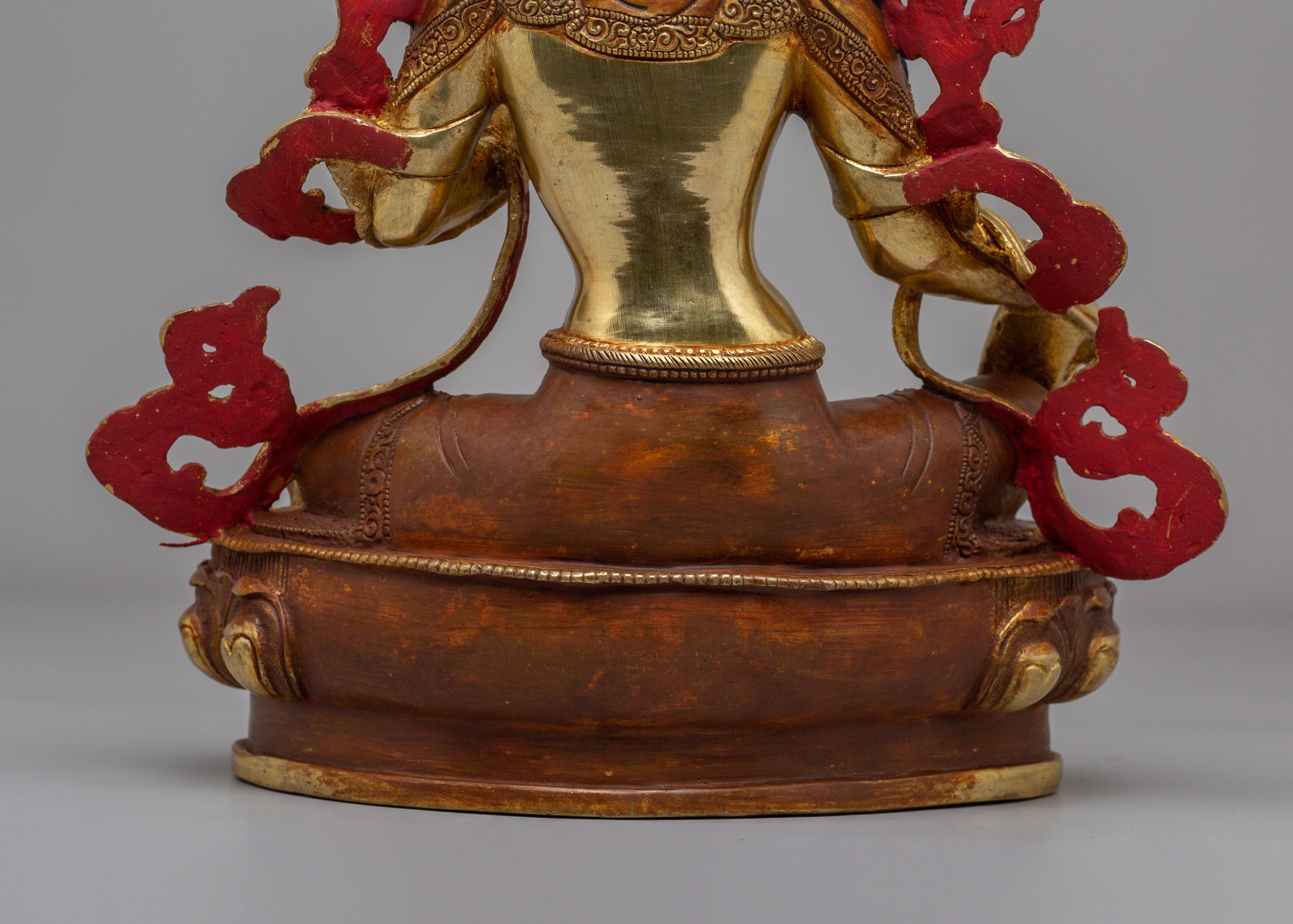 Handcrafted Green Tara Statue | Tibetan Buddhist Goddess Sculpture