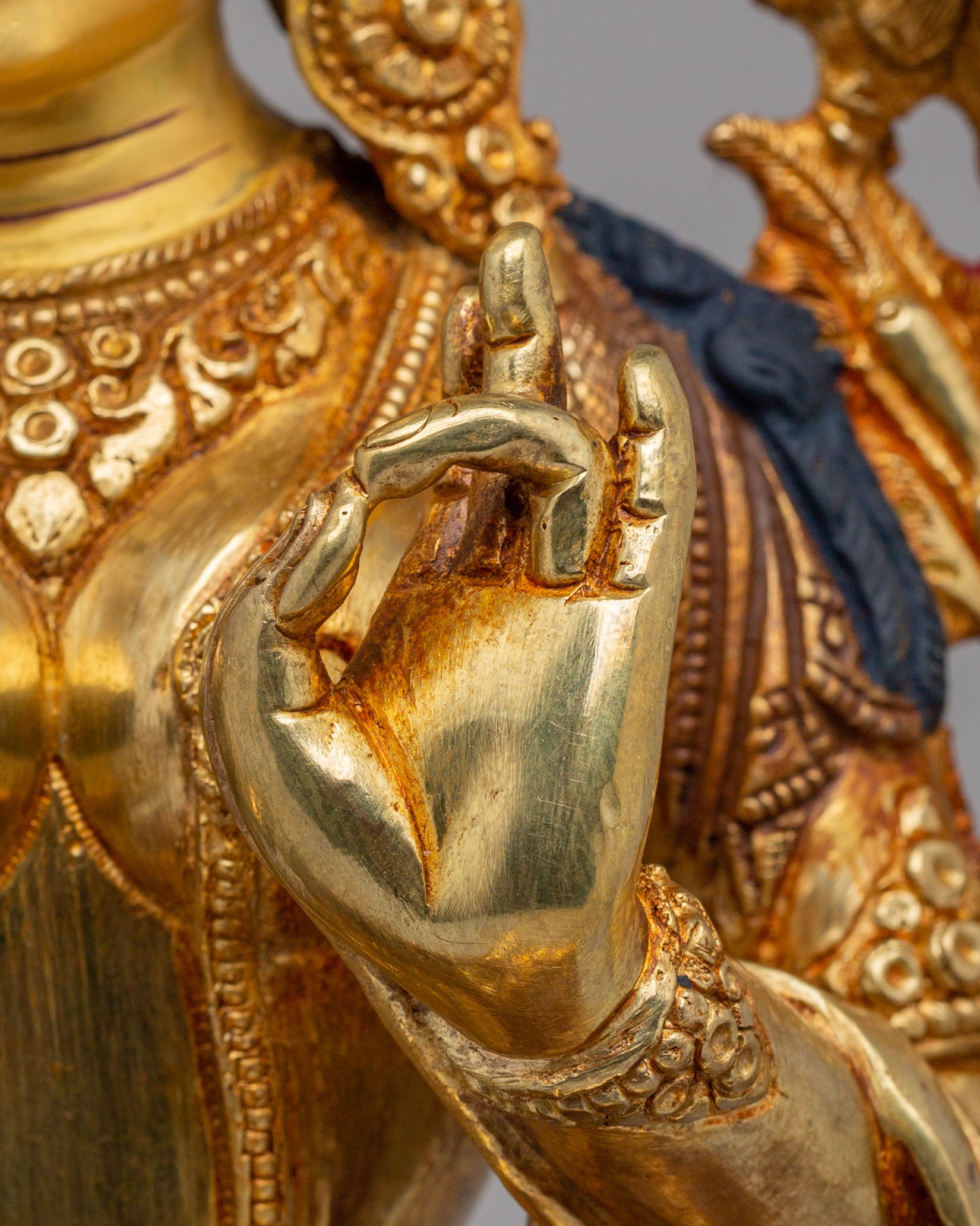 Handcrafted Green Tara Statue | Tibetan Buddhist Goddess Sculpture