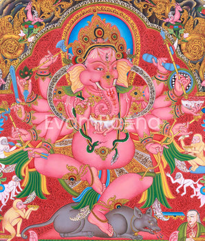 Ganesh Thangka Print for Abundance | Traditional Ganapati Artwork | Spiritual Gift Ideas