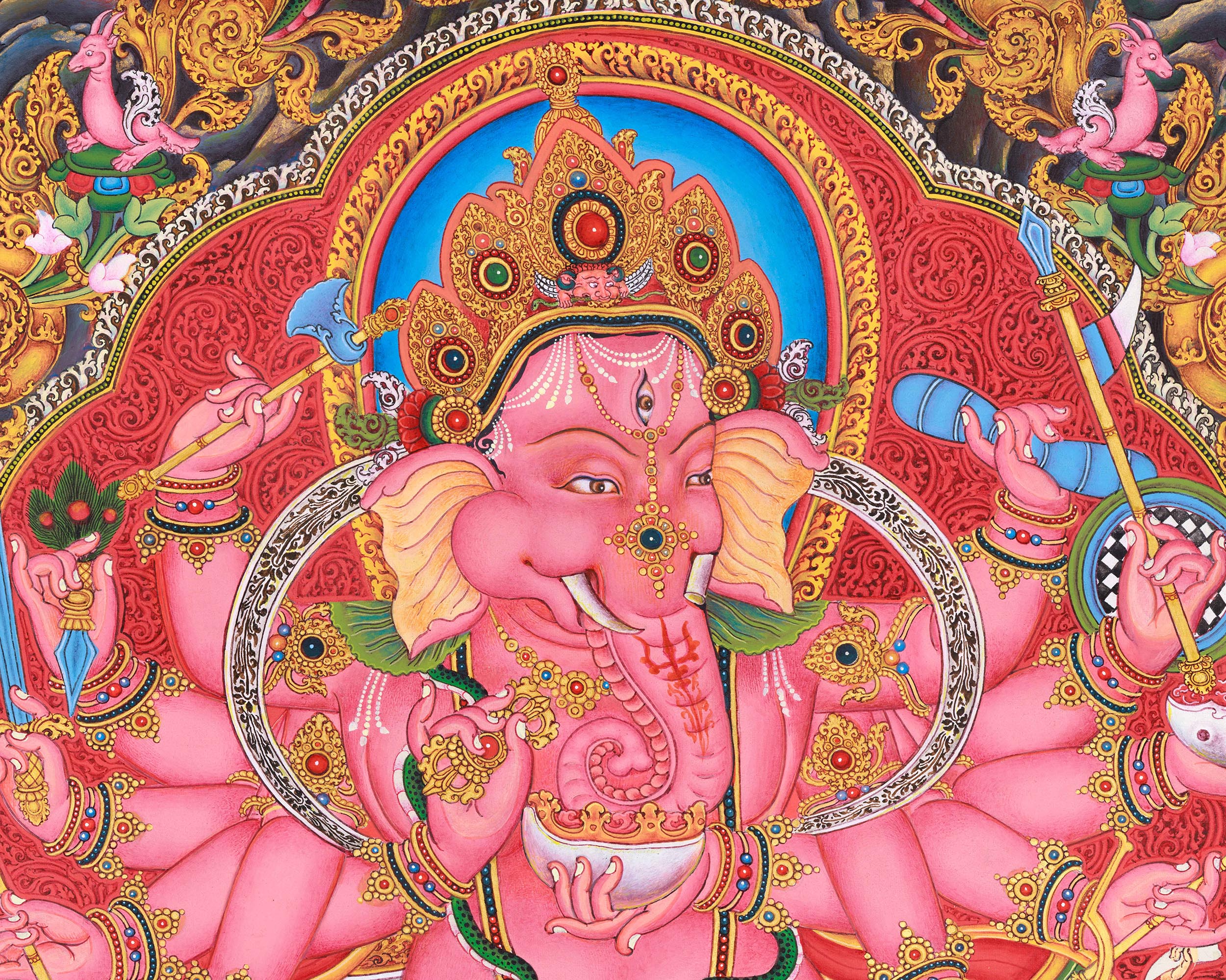 Ganesh Thangka Print for Abundance | Traditional Ganapati Artwork | Spiritual Gift Ideas