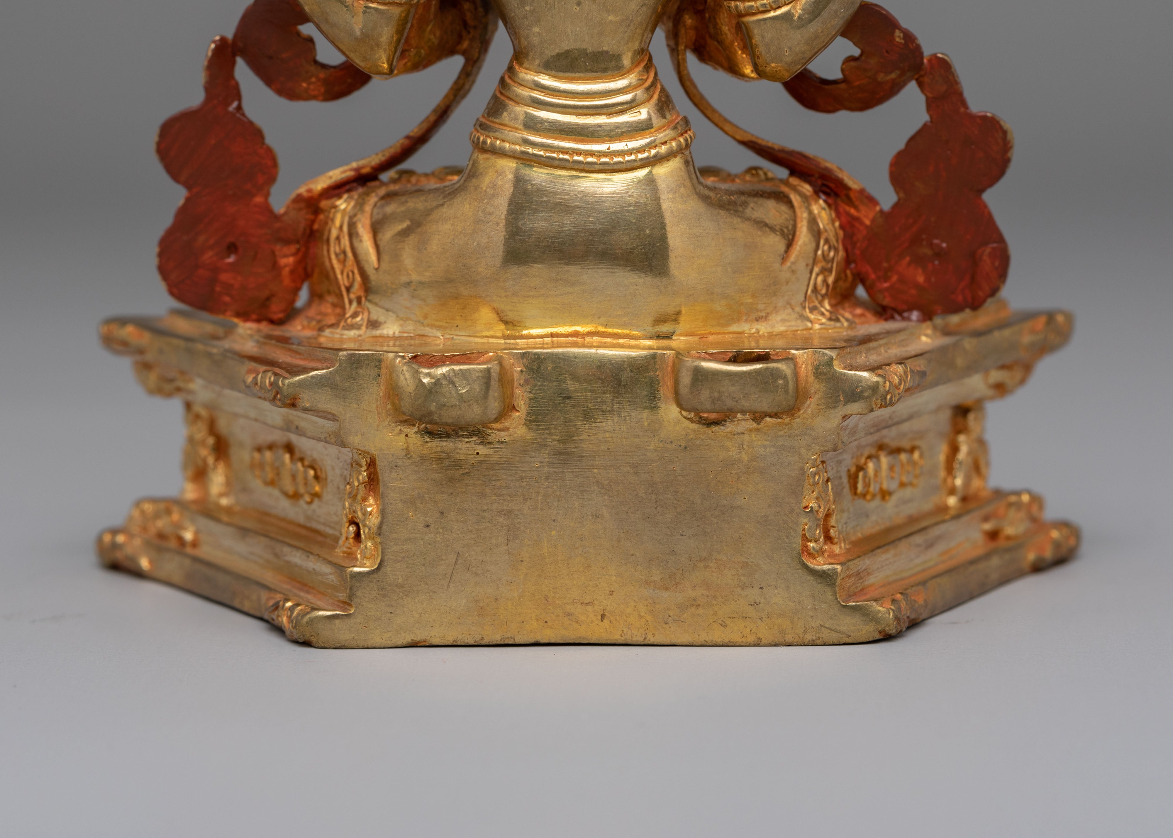 Spiritual Chenrezig on Throne Statue | Symbol of Compassion & Protection