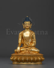 Traditional Shakyamuni Buddha Enlightened Statue | Sacred Buddhist Altar Figure