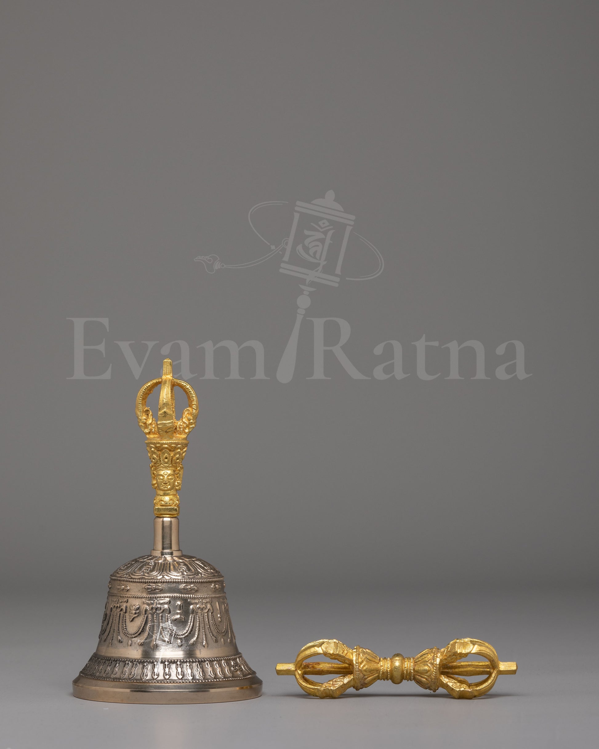 Traditional Tibetan Prayer Bell and Vajra Set 