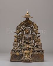 Buddha With Attendant Deities Sculpture