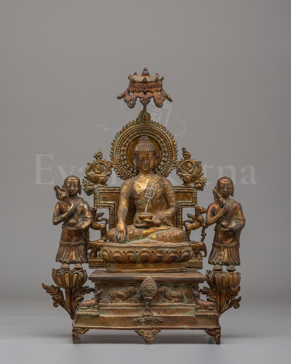 Shakyamuni Buddha With Disciples Statue 