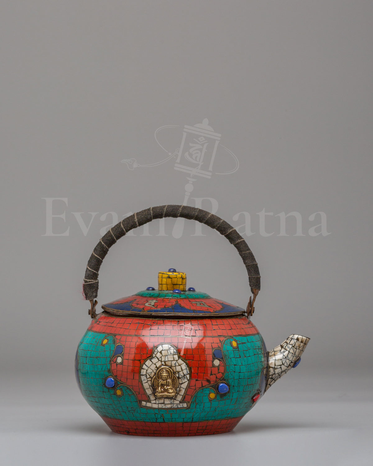 Gemstone Inlay Tea Pot 