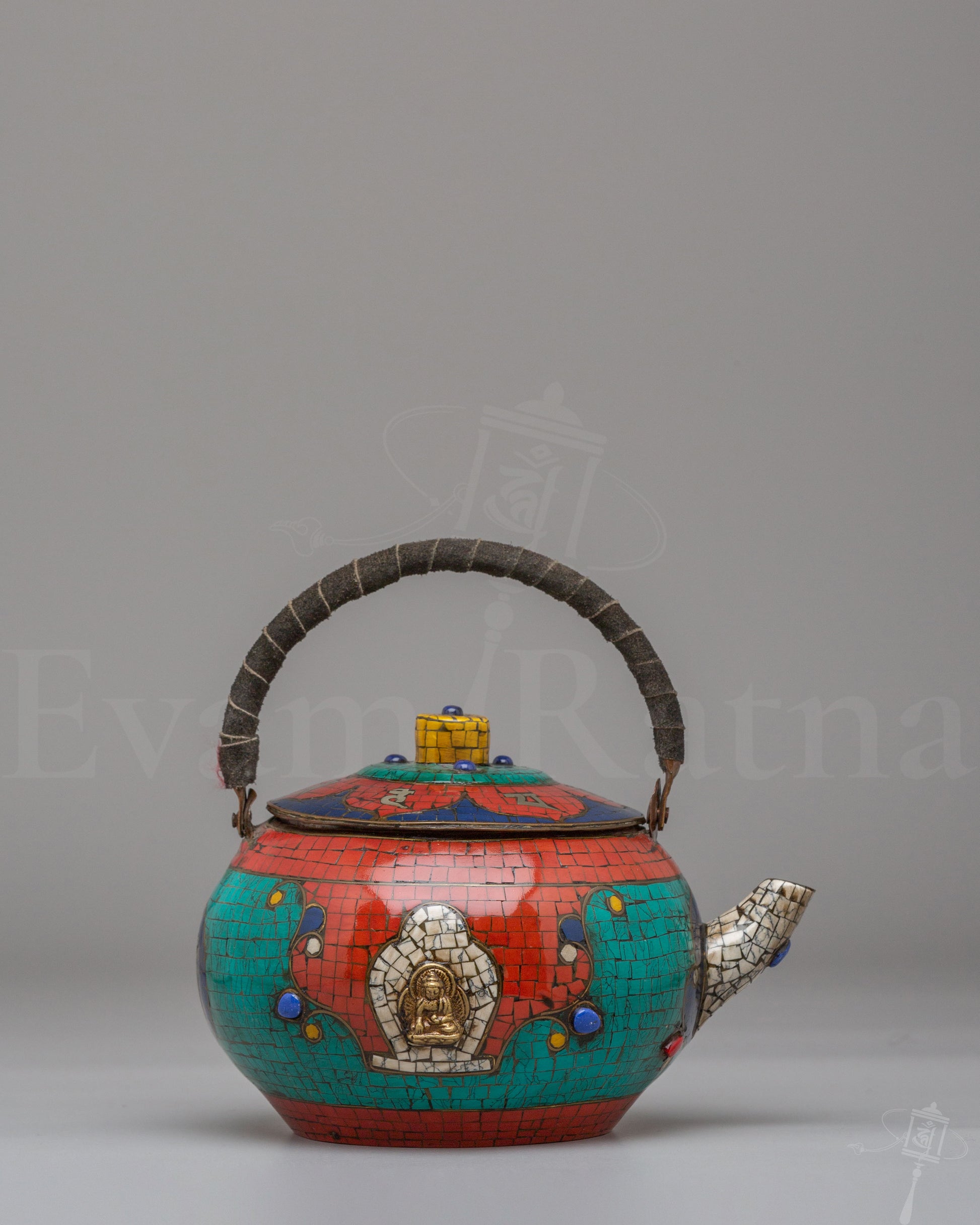 Gemstone Inlay Tea Pot 