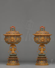 Traditional Himalayan Butter Lamp Set