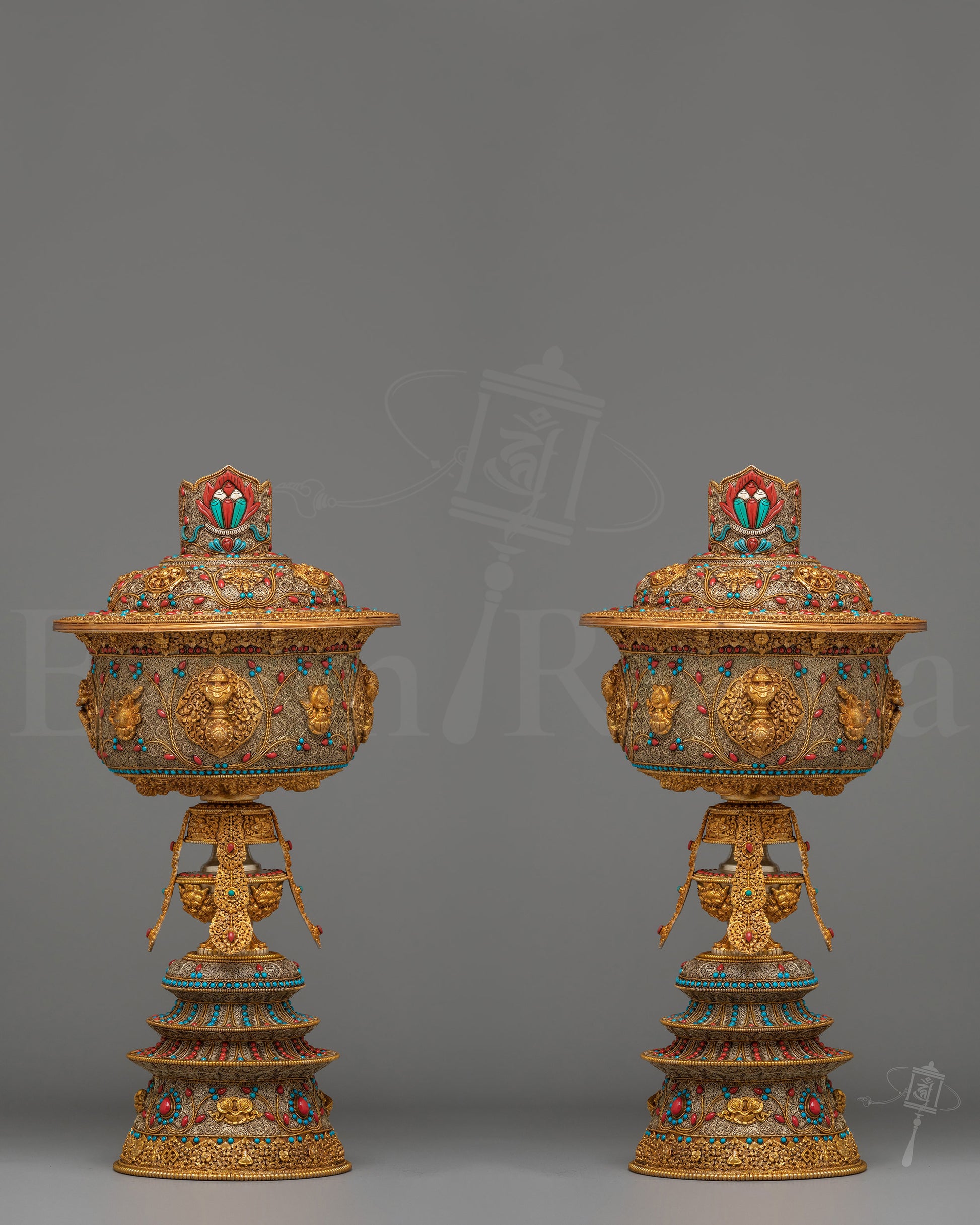 Traditional Himalayan Butter Lamp Set
