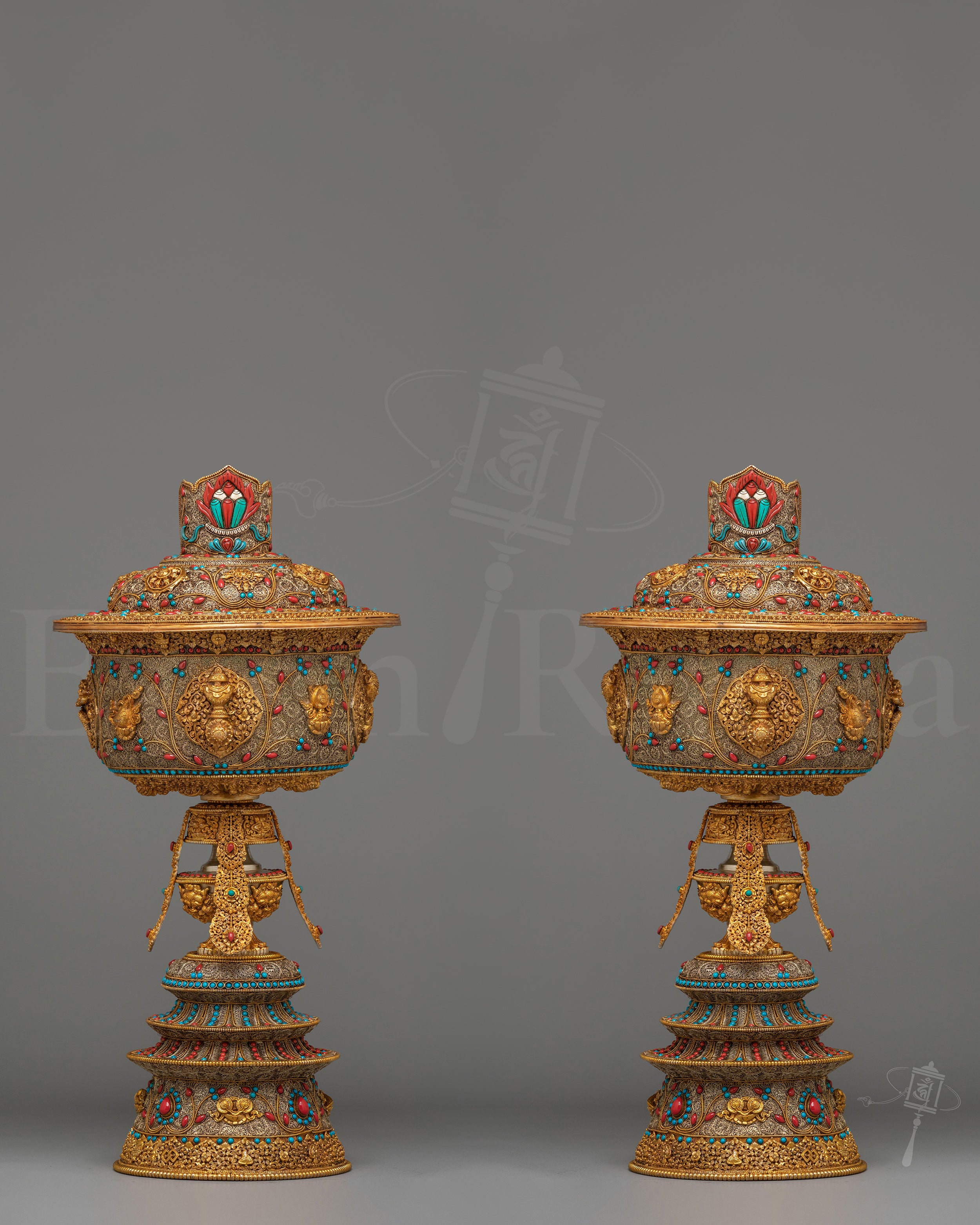 Traditional Himalayan Butter Lamp Set