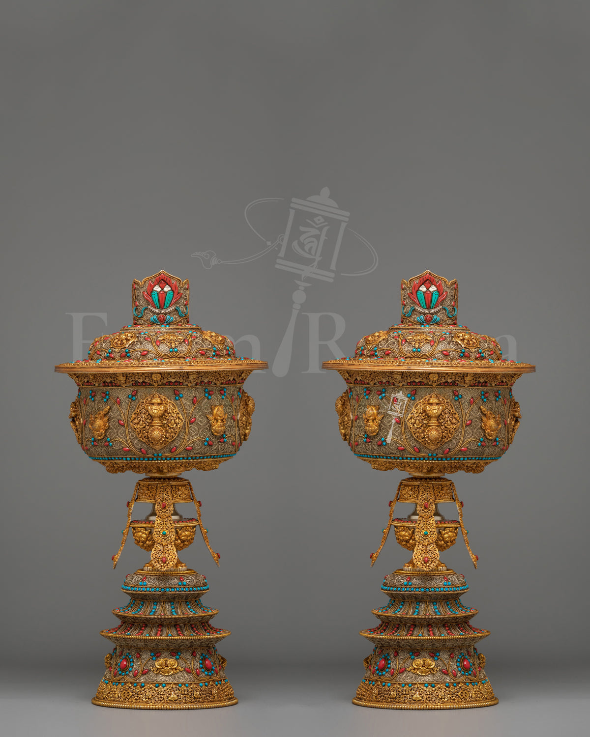 Traditional Himalayan Butter Lamp Set 