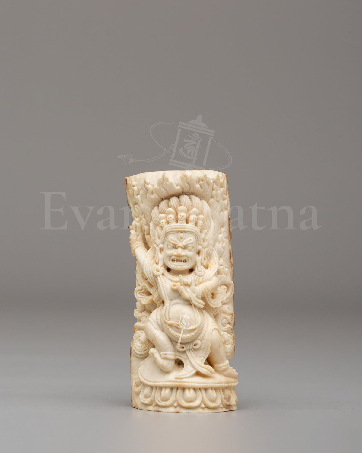 Handcrafted Vajrapaṇi Bone Sculpture