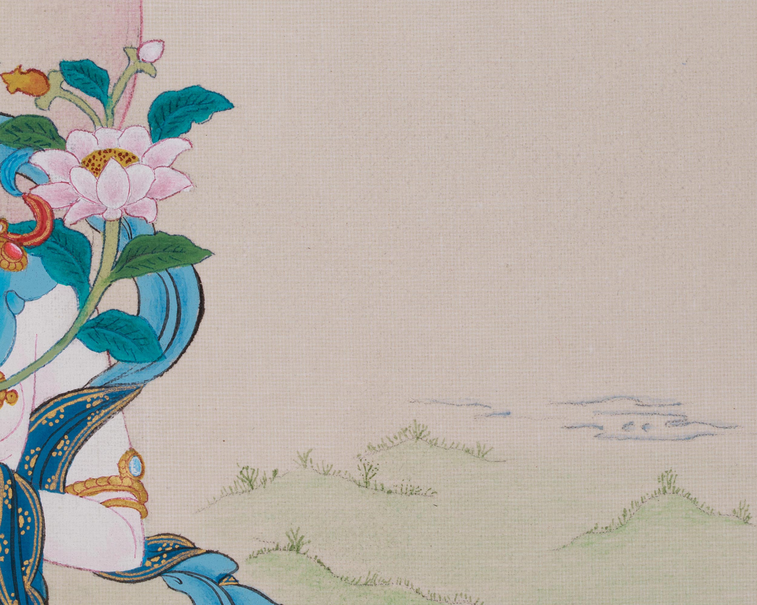 Revered Female Buddha White Tara Thangka | Healing and Longevity Deity
