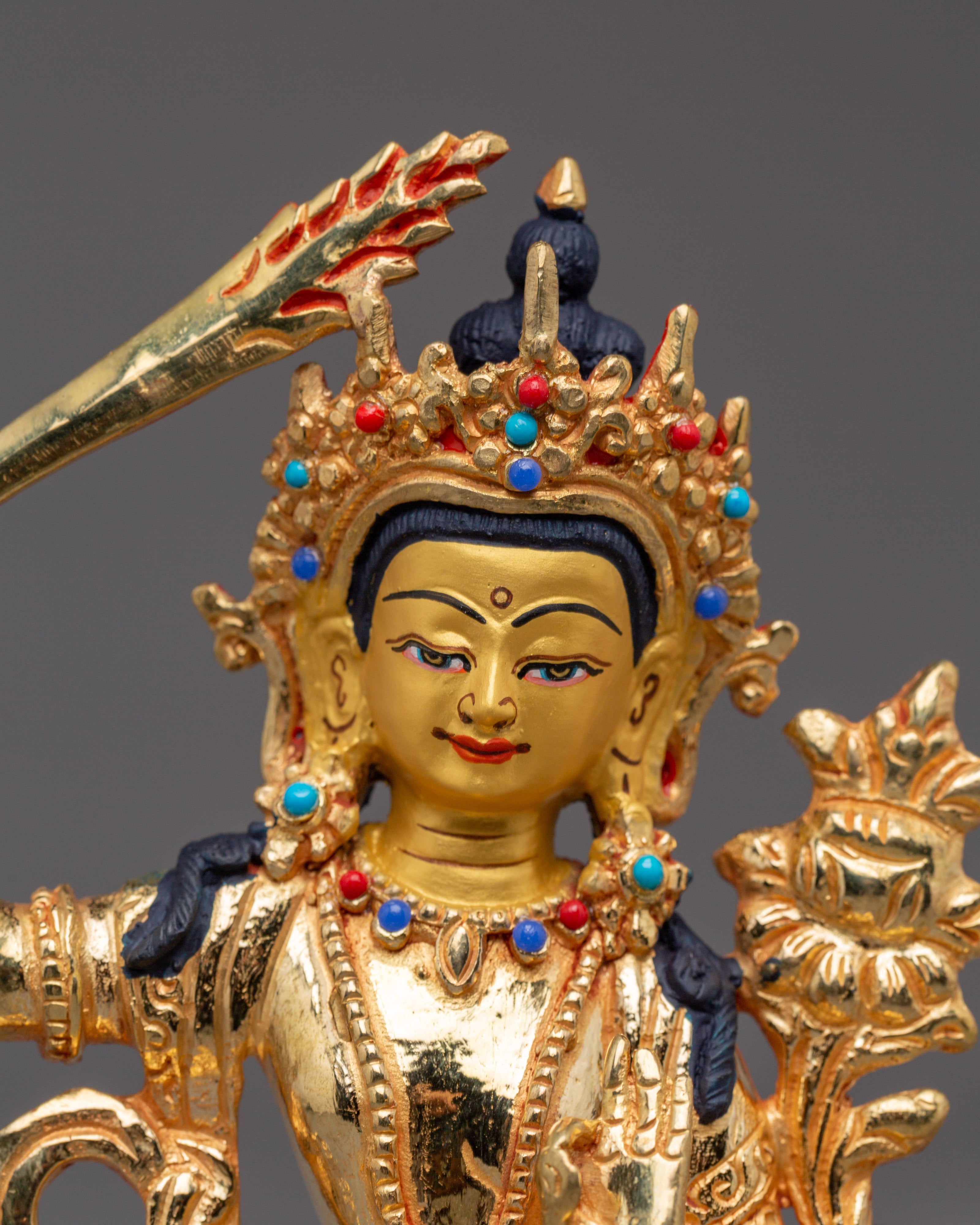 Tibetan Buddhist Deity Manjushri Statue | Bodhisattva of Wisdom