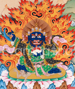 Mahakala Bernagchen Thangka Print | Artwork Of Guardian of the Dharma | Buddhist Gift Idea
