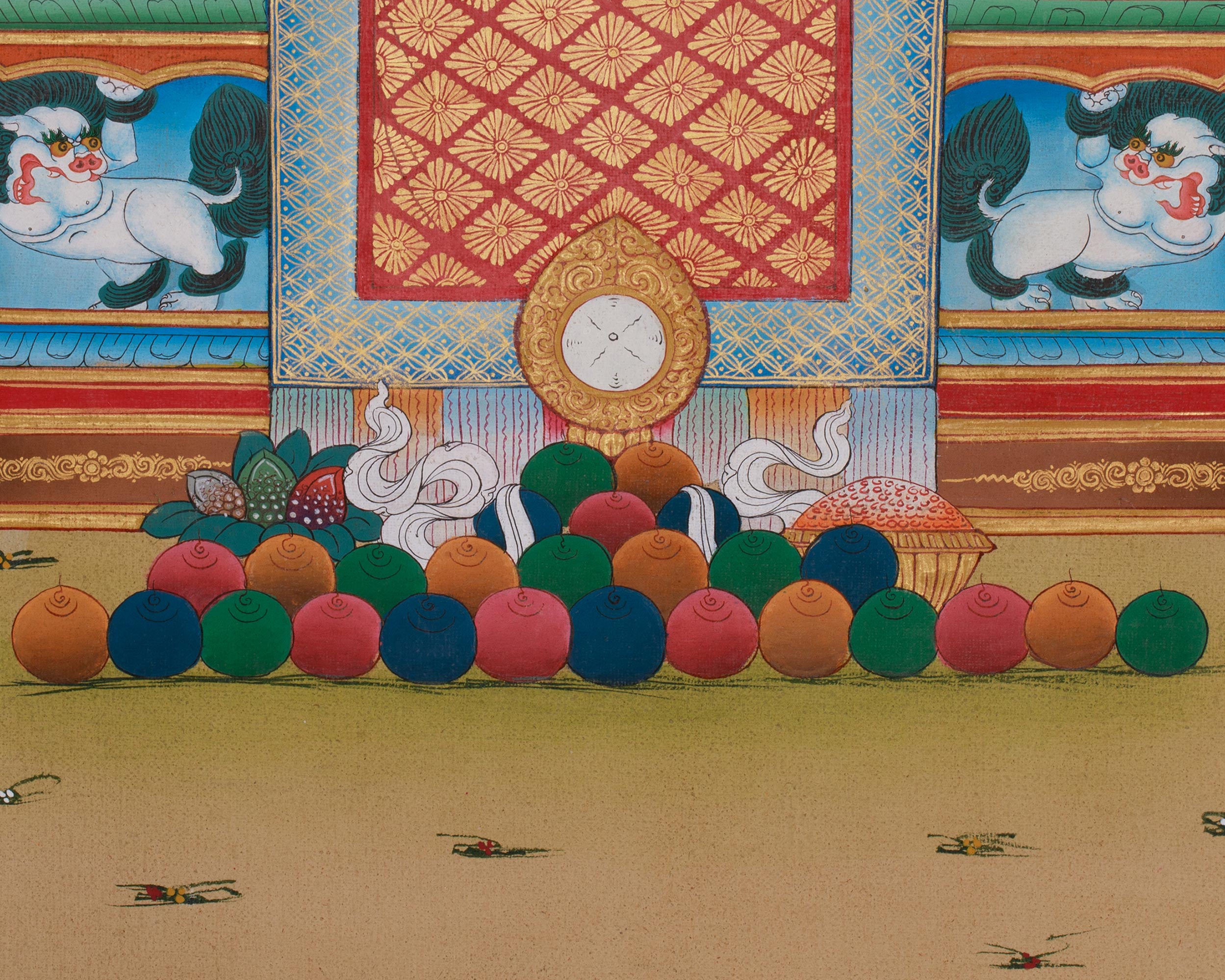 Sacred Five Dhyani Buddha Thangka | Transforms Ignorance And Delusion Into The Wisdom