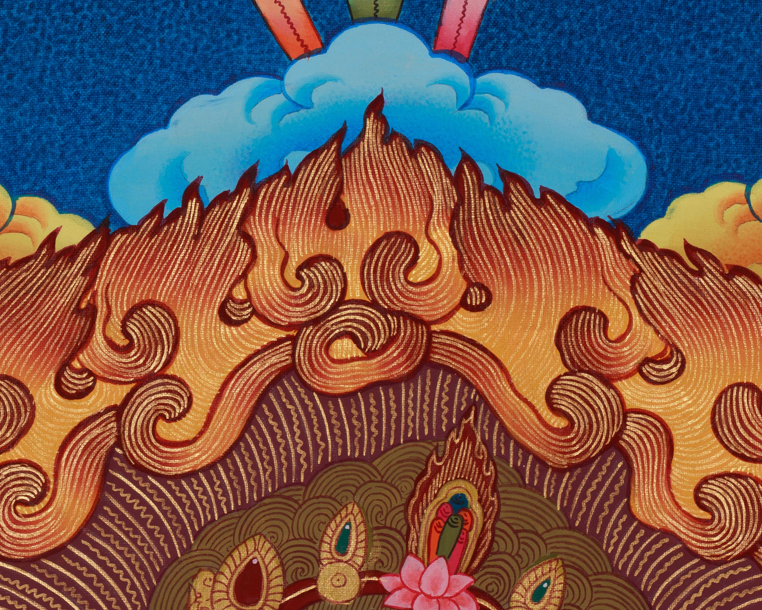 Traditional Thangka of Black Dzambhala | Dispeller of Obstacles and Bestower of Abundance
