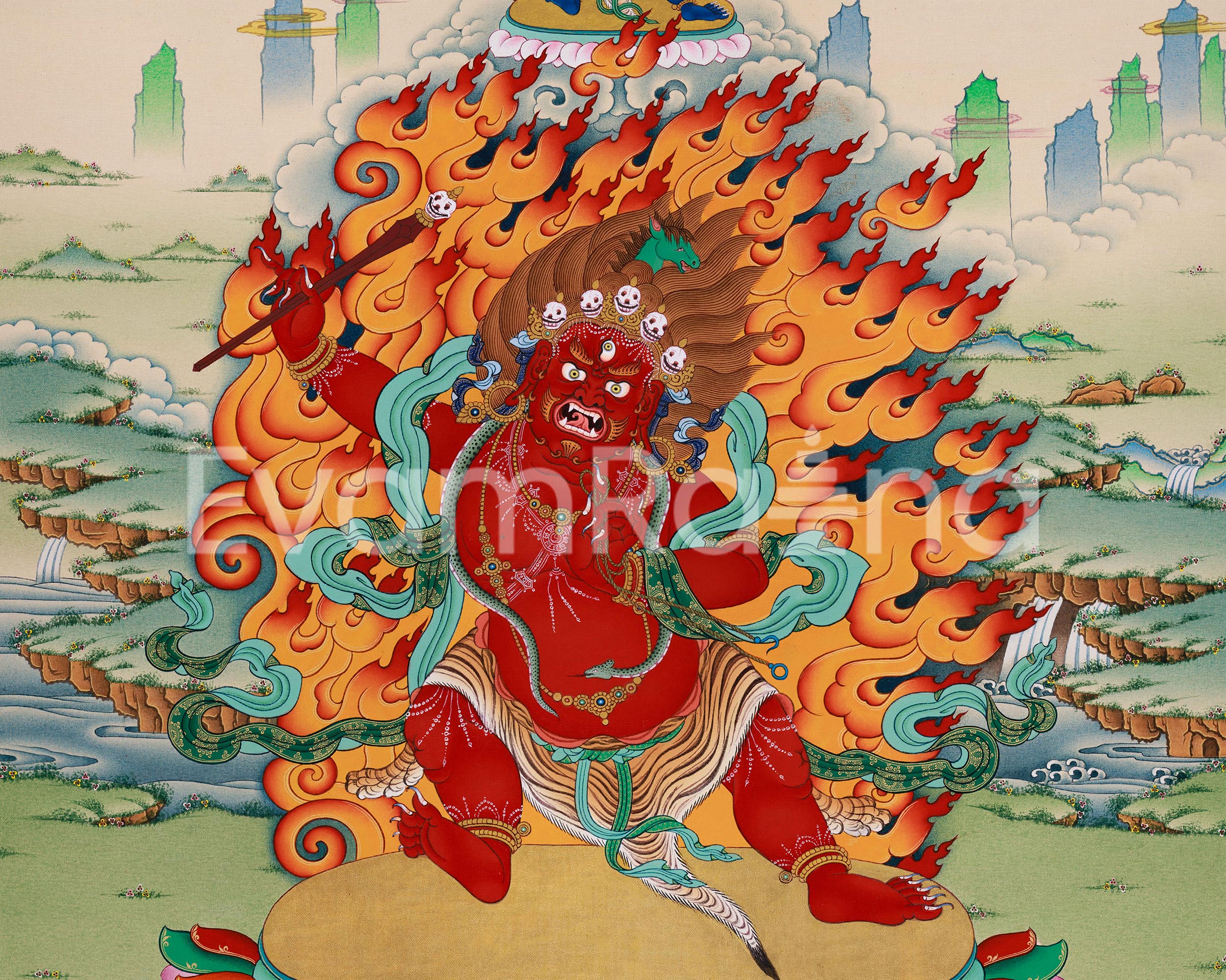 Hayagriva Digital Print | The Divine Guardian | Vajrapani Buddhism | Canvas Art for Spiritual Enhancement