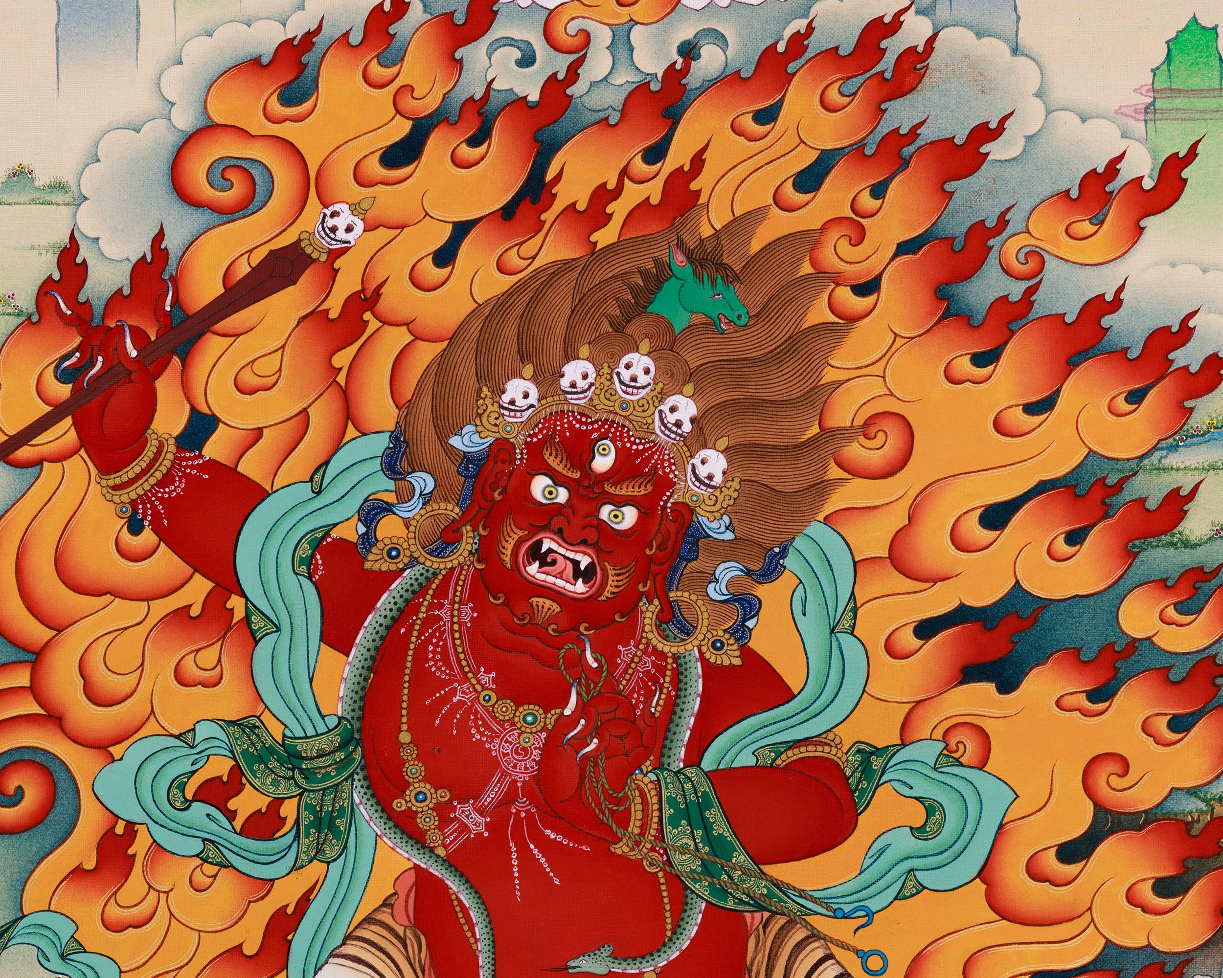 Hayagriva Digital Print | The Divine Guardian | Vajrapani Buddhism | Canvas Art for Spiritual Enhancement