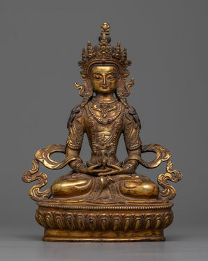 amitayus-buddha-of-long-life-antique sculpture