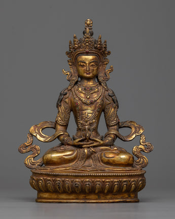 amitayus-buddha-of-long-life-antique sculpture