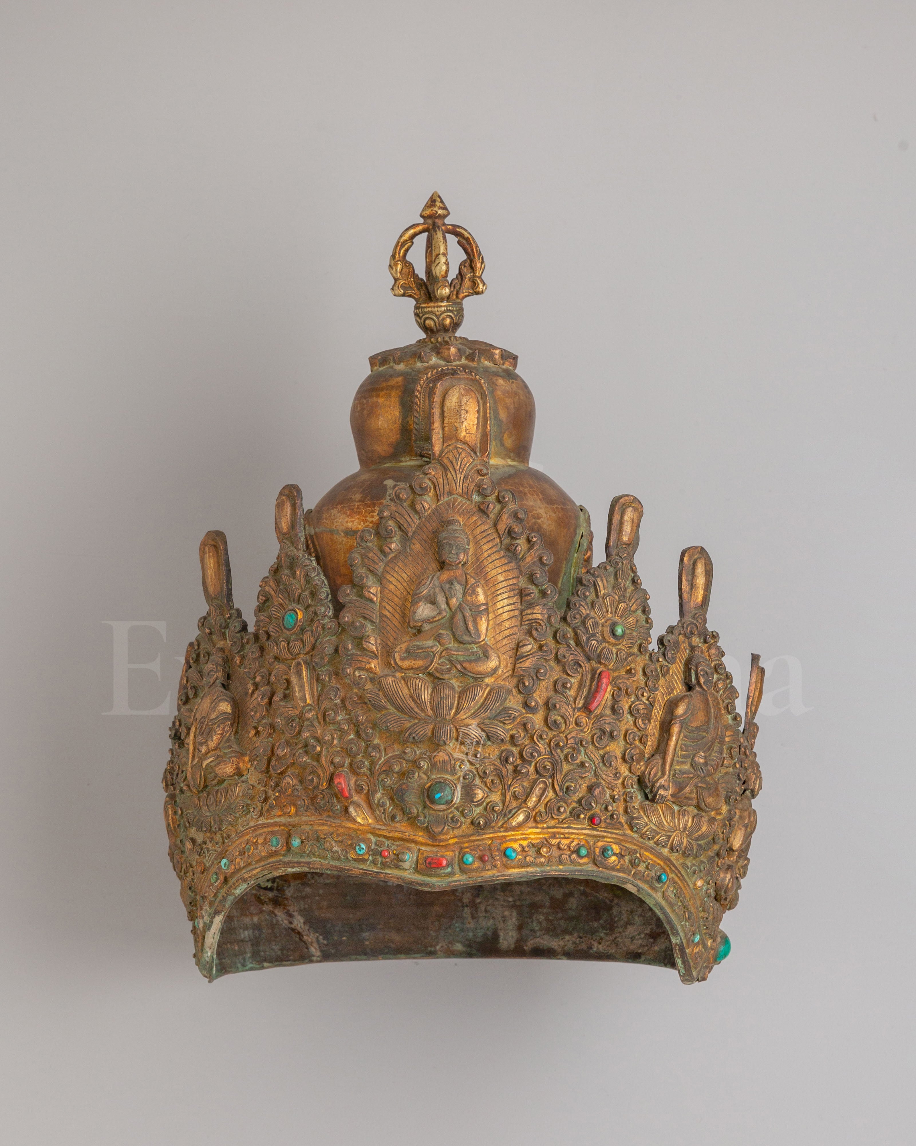 Tibetan Buddhist Ritual Crown 