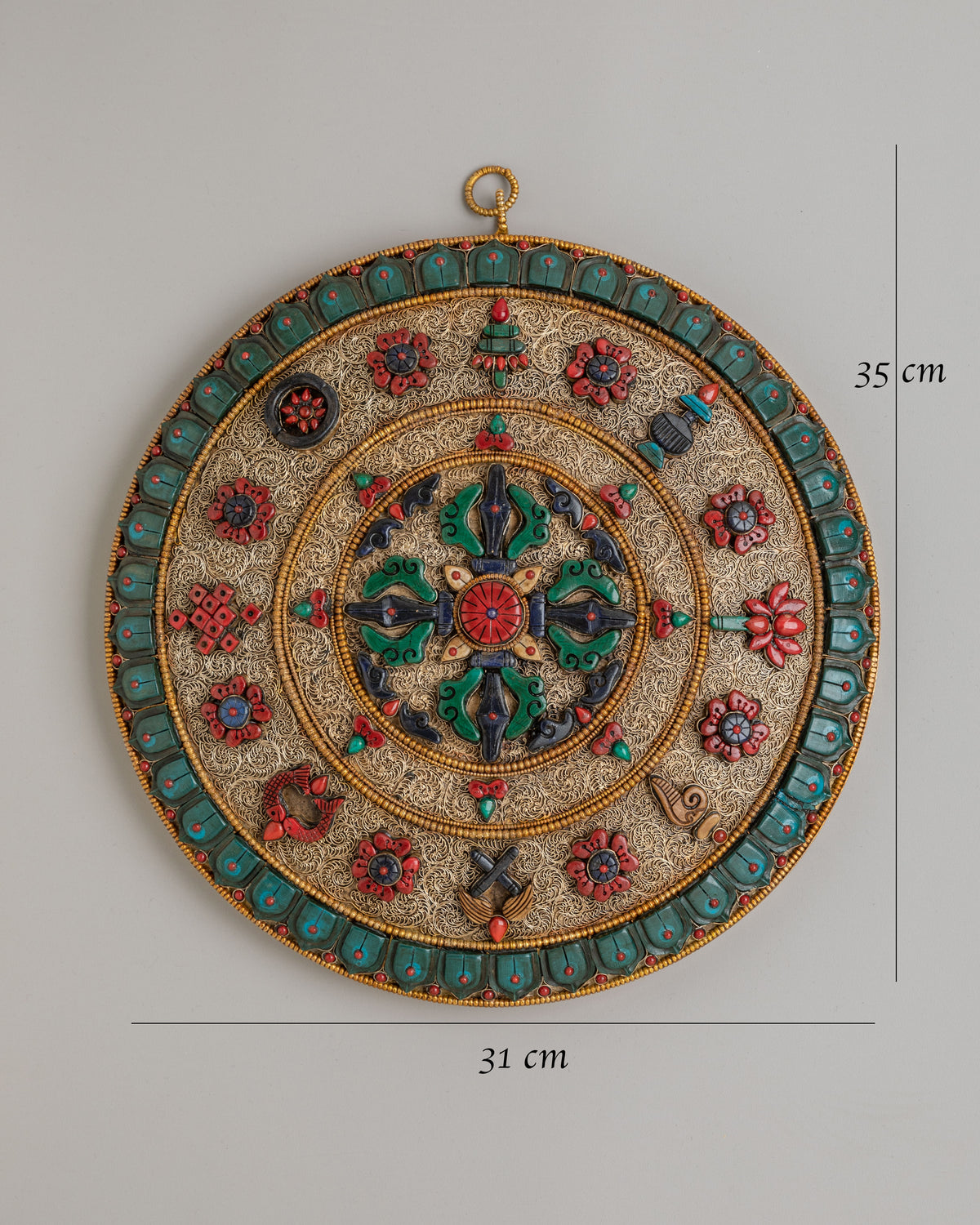 Double Vajra Wall Hanging for Altar | Sacred Tibetan Buddhist Artwork